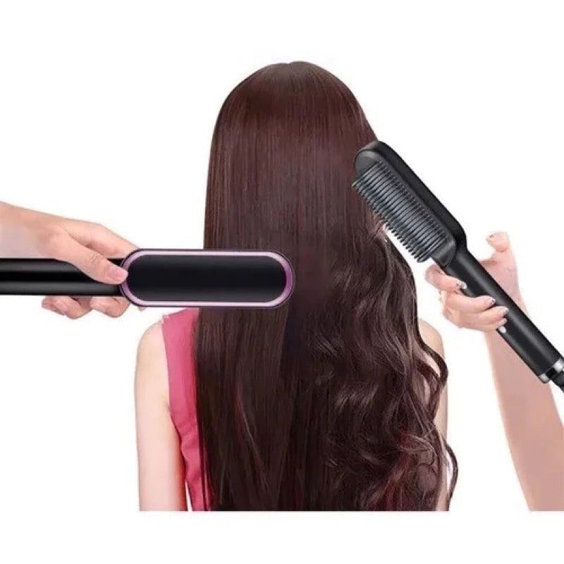 Escova Alisadora Anion Hair Pro 5 em 1 , Secador, Chapinha e Modelador, Hidrata, anti frizz Bivolt