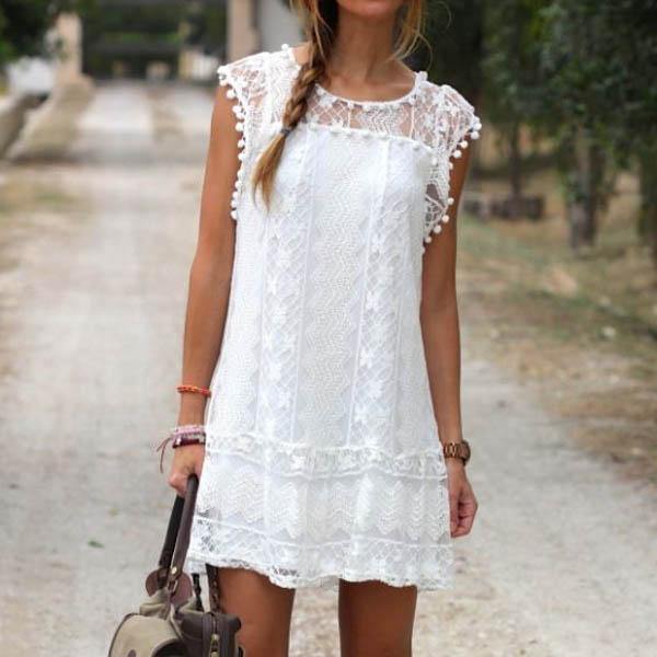 Vestido Curto Renda Boho